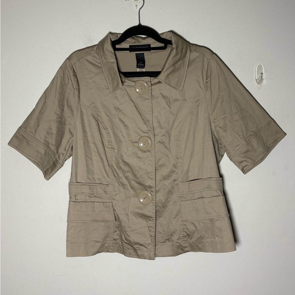 Lane Bryant Women's Tan Utility Short Sleeve Jacket Size 16